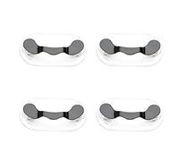 SEIWEI 4PCS Magnetic Eyeglass Holders ID Badge Holder Eyewear Hook Attaches Stainless Steel Mini Sunglass Racks with Crystals and Pearls 12 Colors(Black)
