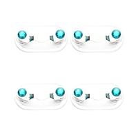 SEIWEI 4PCS Magnetic Eyeglass Holders ID Badge Holder Eyewear Hook Attaches Stainless Steel Mini Sunglass Racks with Crystals and Pearls 12 Colors(Green 1)