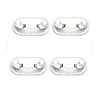 SEIWEI 4PCS Magnetic Eyeglass Holders ID Badge Holder Eyewear Hook Attaches Stainless Steel Mini Sunglass Racks with Crystals and Pearls 12 Colors(White)