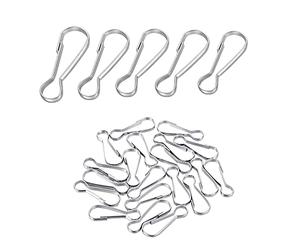 SEIWEI 50PCS 20mm Flag Pole Clips, Lanyard Snap Clips Hooks Spring Flagpole Clip Stainless Steel Flag Pole Accessories for Grommeted Flags Lanyards Banners Keychains