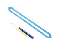 SEIWEI 58cm Blue, Long Knitter Loom with Pins & Hook Tool, Crochet Machine for Hand Knitted Scarves, Blankets, 26/36/47/58 Teeth, DIY Knitting Looms Set