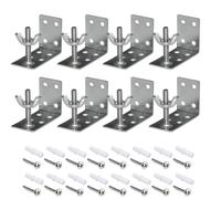SEIWEI 8 Pcs L Bracket with Wingnuts for Inside Wall Ceiling Shade | Universal Folding Blind Brackets, for Woven Wood, Bamboo and Cellular Roman Blinds