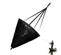 SEIWEI Black Sea Anchor Drift Sock for Boats, Parachute Drift Anchor Trolling Socks, Sea Fishing Accessories (24 inch)