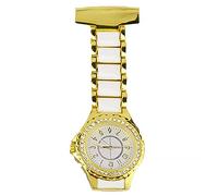 SEIWEI Fob Watches for Nurses, Retractable Nurse Watch, Clip-On Hanging Nurse Fob Watch Hanging Pocket Fob Watches for Men Women, Daily Waterproof Quartz Nurse Doctor Nurse Paramedic (Gold)