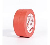 SEIWEI Masking Tape Rolls 10mm x 50m Colored Masking Tapes Handwritable Self-Adhesive Tapes for Labeling Painting Decorating DIY Crafts, 2 Pack Red