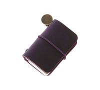 SEIWEI Mini Leather Traveler Notebook Refillable Journal Miniature Notebook Diary for Vintage Tiny Size Traveler Note Book, 2Pcs Purple