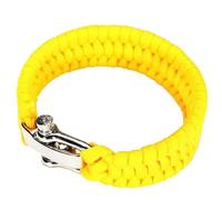 SEIWEI Paracord Survival Bracelet, Parachute Rope Woven Outdoor Bracelet with Adjustable Stainless Steel Buckle for Camping, Boating and Hiking (Yellow)