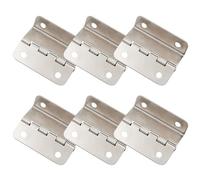 SEIWEI Three-fold Chest Cabinet Hinges, Half-Surface Offset Door Hinge, Retro Semi-Concealed Shutter Hinges for Door, 6pcs Silver