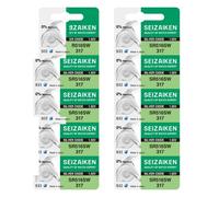 Seizaiken 317 SR516SW 1.55V 0% Hg Silver Oxide Watch Battery (10 Batteries) Made in Japan by Seiko