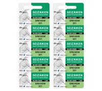 Seizaiken 321 SR616SW 1.55V 0% Hg Silver Oxide Watch Battery (10 Batteries) Made in Japan by Seiko