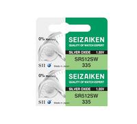 Seizaiken 335 SR512SW 1.55V 0% Hg Silver Oxide Watch Battery (2 Batteries) Made in Japan by Seiko