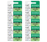 Seizaiken 362 SR721SW 1.55V 0% Hg Silver Oxide Watch Battery (10 Batteries) Made in Japan by Seiko