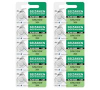 Seizaiken 364 SR621SW 1.55V 0% Hg Silver Oxide Watch Battery (10 Batteries) Made in Japan by Seiko