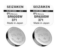 SEIZAIKEN 371 SR920SW Button Cell Battery 1.55 V Silver Oxide 0% Mercury 100% Made in Japan Pack of 2