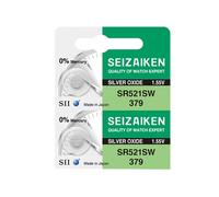 Seizaiken 379 SR521SW 1.55V 0% Hg Silver Oxide Watch Battery (2 Batteries) Made in Japan by Seiko