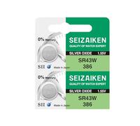 Seizaiken 386 SR43W 1.55V 0% Hg Silver Oxide Watch Battery (2 Batteries) Made in Japan by Seiko