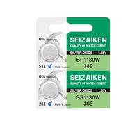 Seizaiken 389 SR1130W 1.55V 0% Hg Silver Oxide Watch Battery (2 Batteries) Made in Japan by Seiko