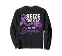 Seize Day Purple Ribbon Epileptic Fighter Support Epilepsy Sweatshirt