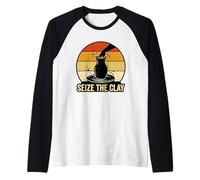 Seize The Clay Pottery Wheel Ceramic Studio Humor Raglan Baseball Tee