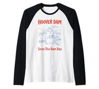 Seize The Dam Day Hoover Dam Photo Camera Nevada Tourist Pun Raglan Baseball Tee