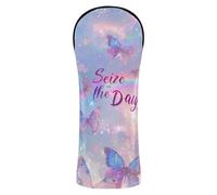 Seize The Day Butterflies Golf Club Head Covers Pu Leather with Interchangeable No. Tags for Woods and Driver Fairway Hybrid 1 Piecing