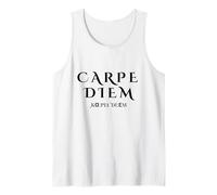 Seize the Day Carpe Diem Inspirational Latin in Black color Tank Top