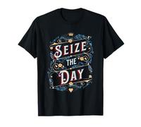 Seize the Day Motivational Quote Vintage Typography Design T-Shirt