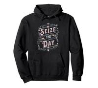 Seize the Day Motivational Quotes Vintage Typography Design Pullover Hoodie