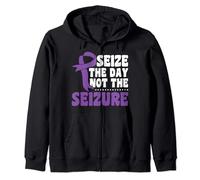Seize The Day Not The Seizure - Epilepsy Awareness Zip Hoodie