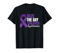 Seize The Day Purple Ribbon - Epilepsy Awareness T-Shirt