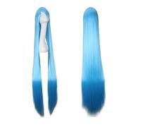 SEIZIS Anime 150cm Straight Long sky blue cosplay wig Halloween Carnival Women Hair for Party 60" Synthetic Hair common Cosplay Wigs One Size long Straight wig 15 Cosplay Anime Wig Coser