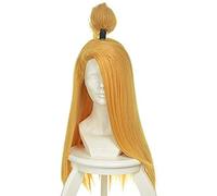 SEIZIS Anime Deidara 65cm Long Straight Golden Yellow Heat Resistant Hair Cosplay Costume Wig + Track + Wig Cap Cosplay Anime Wig Coser