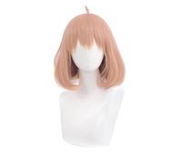 SEIZIS Anime Wig Beyond The Boundary Cosplay Mirai Kuriyama Wig,Orange Pink Short Curly Wig,Costume Halloween Wig,For Halloween,Costume Party,Anime Show,Cosplay Event,Concerts Cosplay Anime Wig Coser