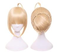 SEIZIS Anime Wig Fate/stay night Cosplay Arturia Pendragon Wig,Gold Wig,Costume Halloween Wig,For Halloween,Costume Party,Anime Show,Cosplay Event,Concerts Cosplay Anime Wig Coser