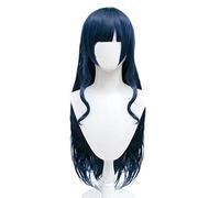 SEIZIS Anime Wig Final Fantasy XIV Cosplay Gaia Wig,Long Curly Blue Wig,Costume Halloween Wig,For Halloween,Costume Party,Anime Show,Cosplay Event,Concerts Cosplay Anime Wig Coser