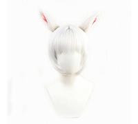 SEIZIS Anime Wig Final Fantasy XIV Cosplay Y'shtola Wig,With Ear Short White Wig,Costume Halloween Wig,For Halloween,Costume Party,Anime Show,Cosplay Event,Concerts Cosplay Anime Wig Coser