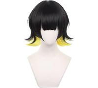 SEIZIS Anime Wig for Blue Lock Meguru Bachira Cosplay Wig,Black and Yellow Short Wig,Costume Halloween Wig,For Halloween,Costume Party,Anime Show,Cosplay Event,Concerts Cosplay Anime Wig Coser