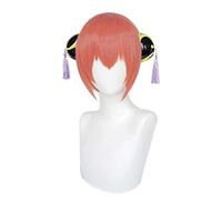 SEIZIS Anime Wig Gintama Cosplay Kagura Wig,Short Orange Wig,Costume Halloween Wig,For Halloween,Costume Party,Anime Show,Cosplay Event,Concerts Cosplay Anime Wig Coser