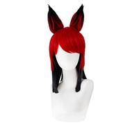 SEIZIS Anime Wig Hazbin Hotel Cosplay Alastor Wig,With Ears Short Black Red Wig,Costume Halloween Wig,For Halloween,Costume Party,Anime Show,Cosplay Event,Concerts Cosplay Anime Wig Coser