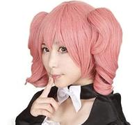 SEIZIS Anime Wig Inu X Boku SS Cosplay Roromiya Karuta Wig,2 Ponytails Pink Curly Wig,Costume Halloween Wig,For Halloween,Costume Party,Anime Show,Cosplay Event,Concerts Cosplay Anime Wig Coser