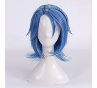 SEIZIS Anime Wig Kingdom Hearts Cosplay Aqua Wig,Short Blue Wig,Costume Halloween Wig,For Halloween,Costume Party,Anime Show,Cosplay Event,Concerts Cosplay Anime Wig Coser
