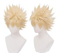 SEIZIS Anime Wig My Hero Academia Cosplay Katsuki Bakugou Wig,Short Blonde Wig,Costume Halloween Wig,for Halloween,Costume Party,Anime Show,Cosplay Event,Concerts Cosplay Anime Wig Coser
