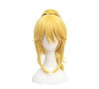 SEIZIS Anime Wig Princess Bowsette Wig,With Ponytail Short Blonde Wig,Costume Halloween Wig,For Halloween,Costume Party,Anime Show,Cosplay Event,Concerts Cosplay Anime Wig Coser