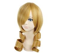 SEIZIS Anime Wig Puella Magi Madoka Magica Cosplay Mami Tomoe Wig,Blonde Curly Wig,Costume Halloween Wig,For Halloween,Costume Party,Anime Show,Cosplay Event,Concerts Cosplay Anime Wig Coser