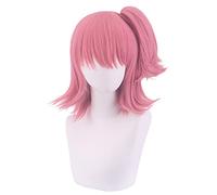 SEIZIS Anime Wig Shugo Chara!Cosplay Amu Hinamori Wig,Short Ponytail Pink Wig,Costume Halloween Wig,For Halloween,Costume Party,Anime Show,Cosplay Event,Concerts Cosplay Anime Wig Coser