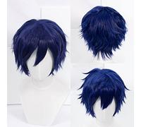 SEIZIS Anime Wig Shugo Chara!Cosplay Tsukiyomi Ikuto Wig,Short Blue Wig,Costume Halloween Wig,For Halloween,Costume Party,Anime Show,Cosplay Event,Concerts Cosplay Anime Wig Coser