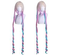 SEIZIS Anime Wig Tian Guan Ci Fu Cosplay Xie Lian Wig,Beige Pink Blue Long Curly Wig,Costume Halloween Wig,for Halloween,Costume Party,Anime Show,Cosplay Event,Concerts Cosplay Anime Wig Coser