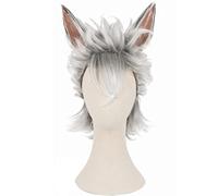 SEIZIS Anime Wig Twisted Wonderland Cosplay Jack Howl Wig,With Ears Short Gray Wig,Costume Halloween Wig,For Halloween,Costume Party,Anime Show,Cosplay Event,Concerts Cosplay Anime Wig Coser