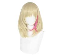 SEIZIS Anime Wig Wonder Egg Priority Cosplay Rika Kawai Wig,Blond with Pink Bob Wig,Costume Halloween Wig,for Halloween,Costume Party,Anime Show,Cosplay Event,Concerts Cosplay Anime Wig Coser