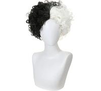 SEIZIS Black and white magic female libera cos wig speckle dog cruella European and women full head set factories wholesale Cosplay Anime Wig Coser